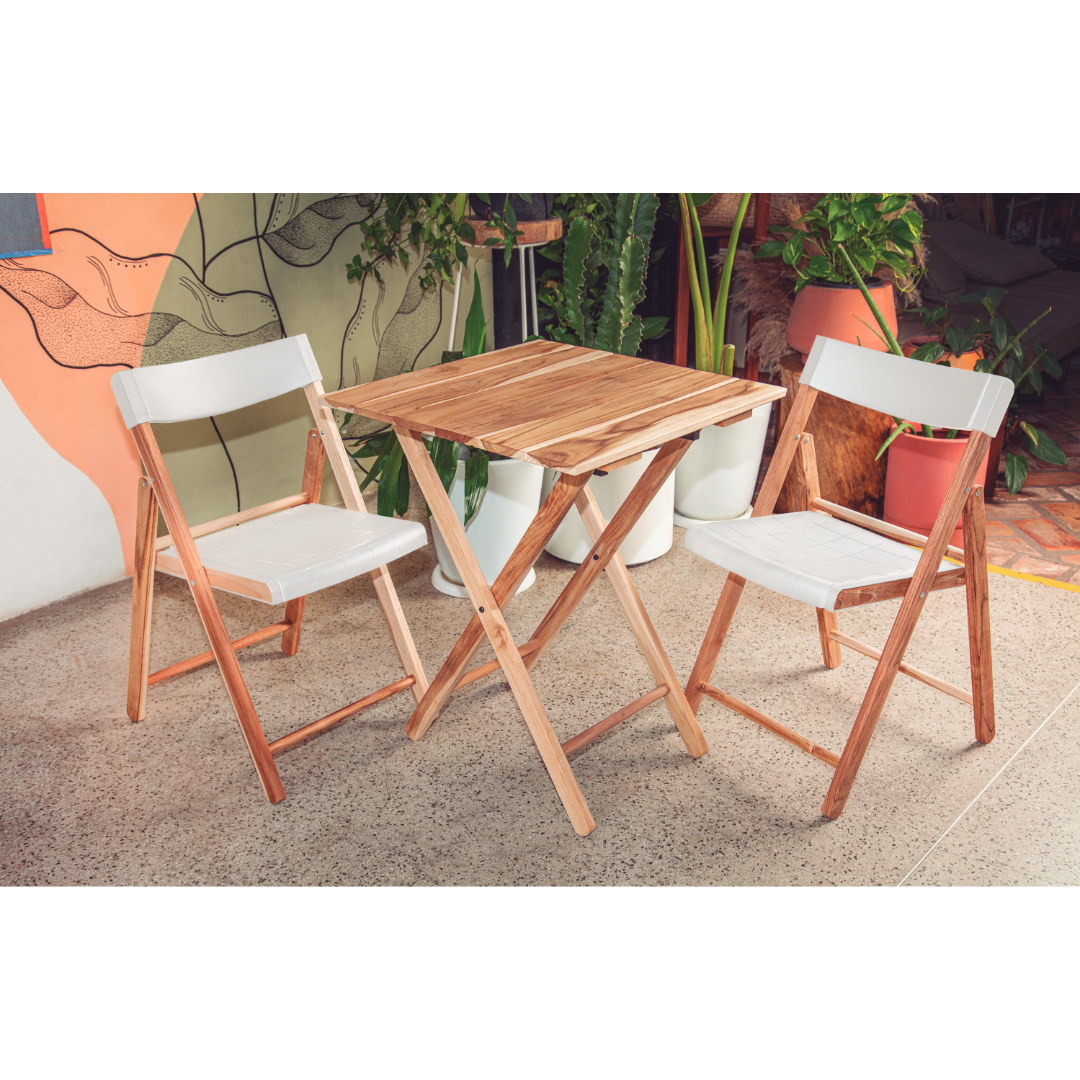 Potenza 3 Pcs Jatoba Wood Set - White / Sand