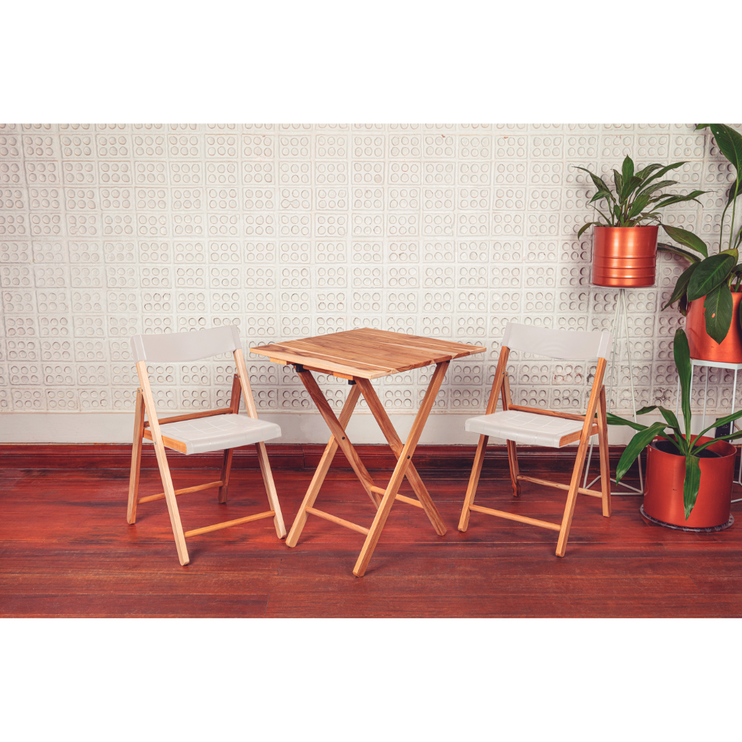 Potenza 3 Pcs Jatoba Wood Set - White / Sand