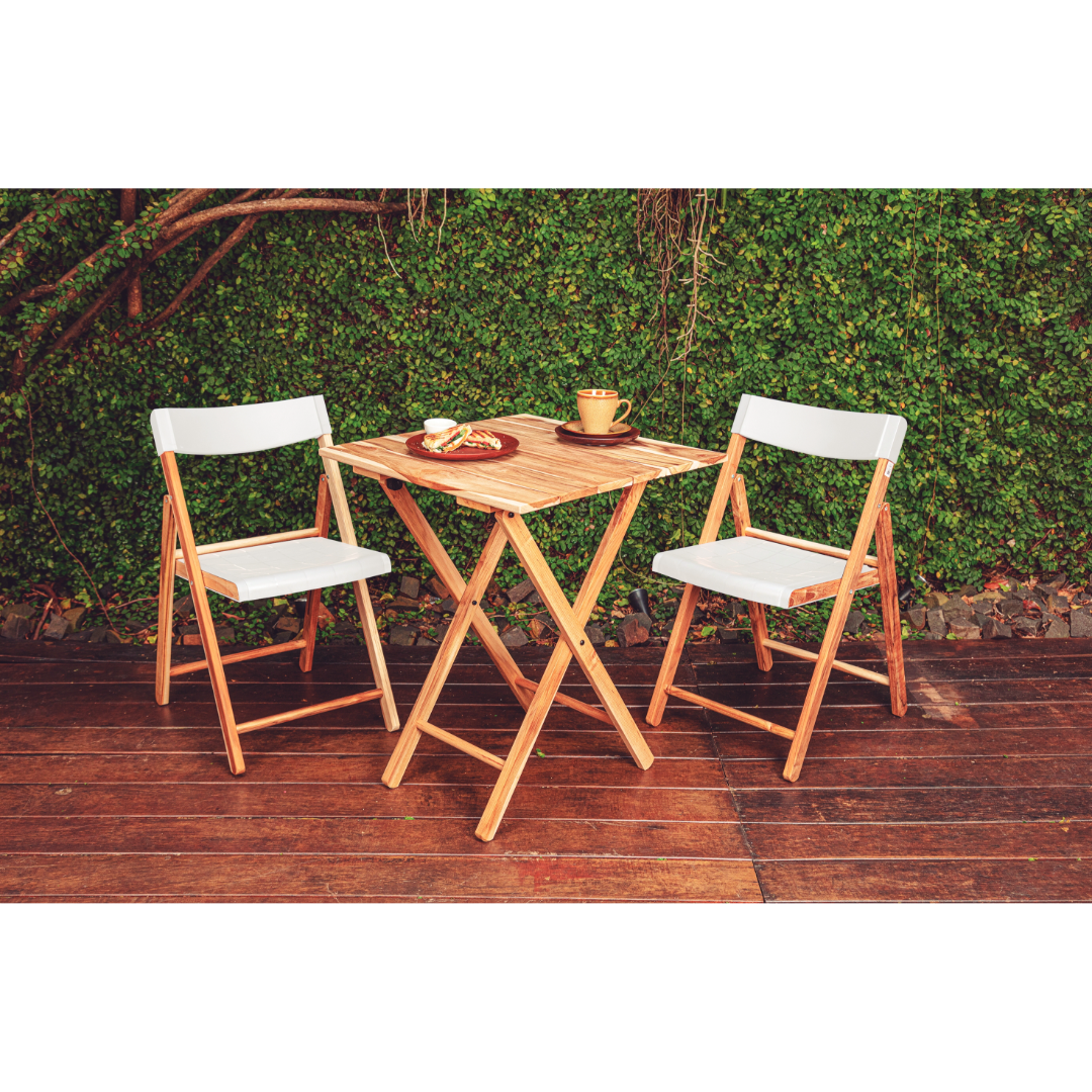 Potenza 3 Pcs Jatoba Wood Set - White / Sand