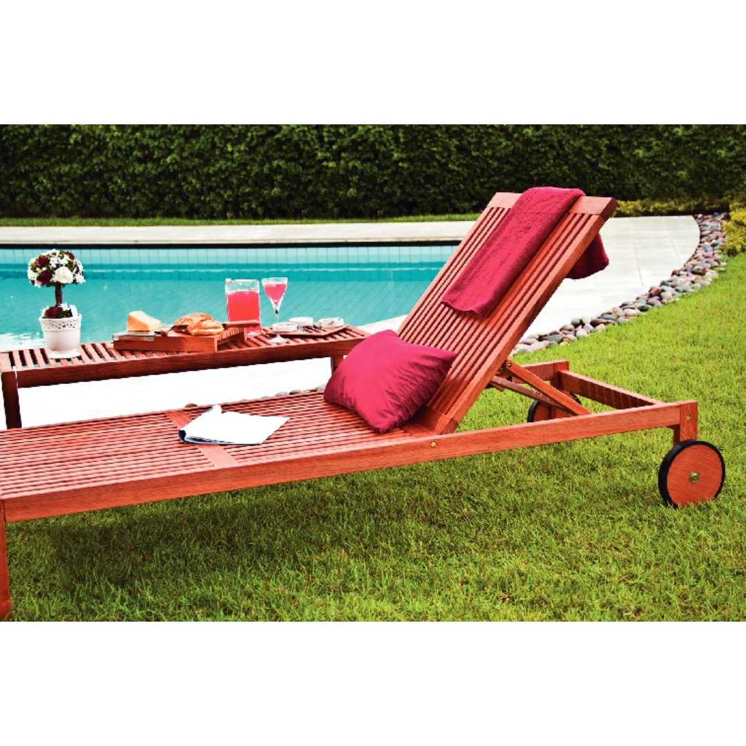 Fitt Chaise Jatoba Wood Sun Lounger