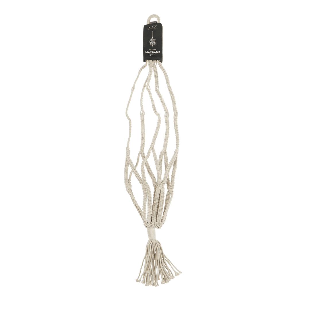 Macrame Hanging Pot Holder - Off White