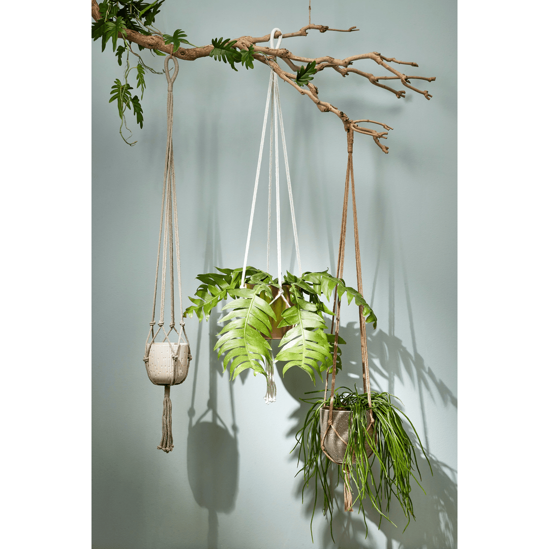 Knot Hanging Pot Holder - White