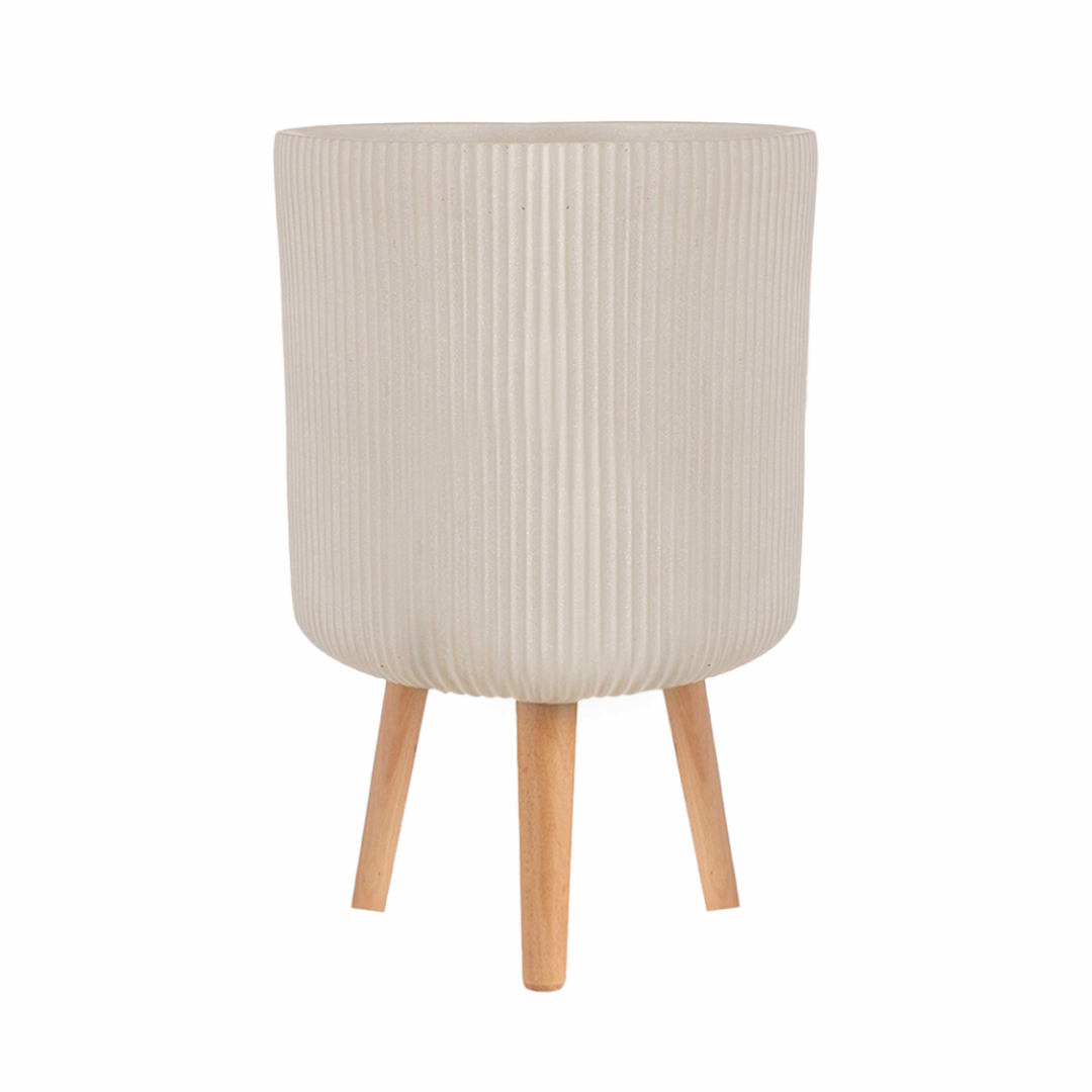 Nuovo Pot On Stand - Beige FSC Wood