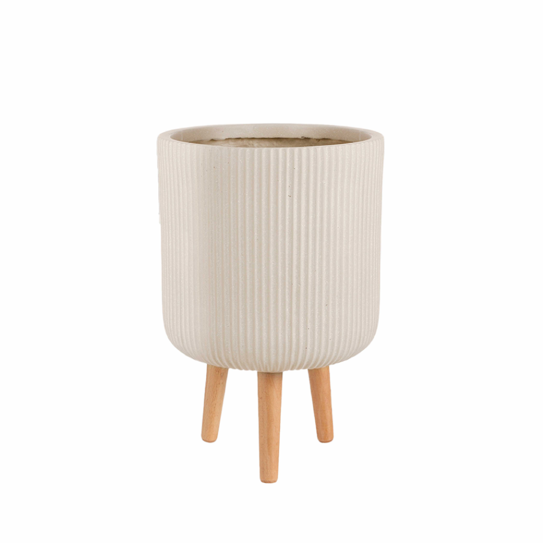 Nuovo Pot On Stand - Beige FSC Wood