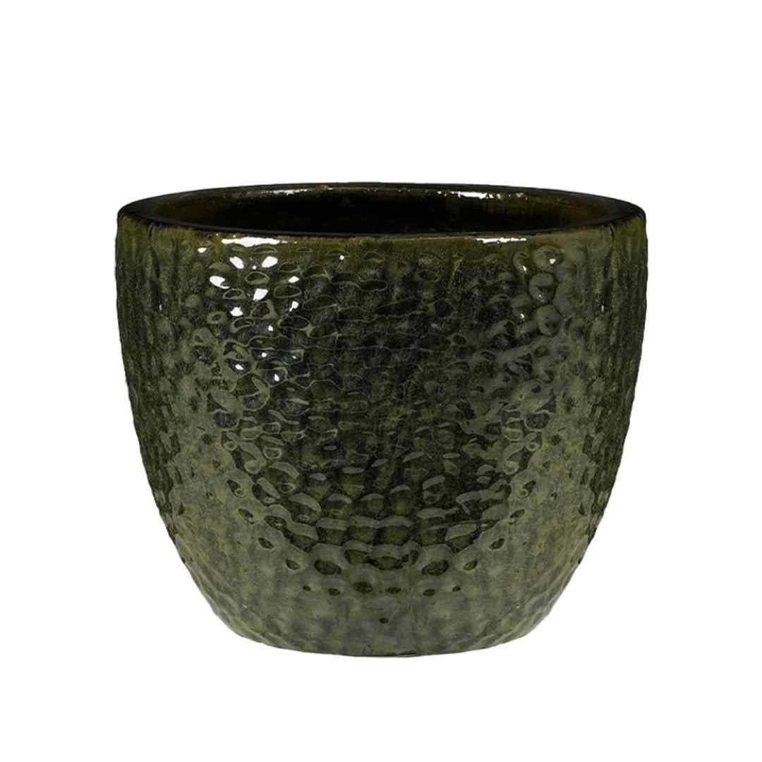 Vulcano Round Pot - Dark Green