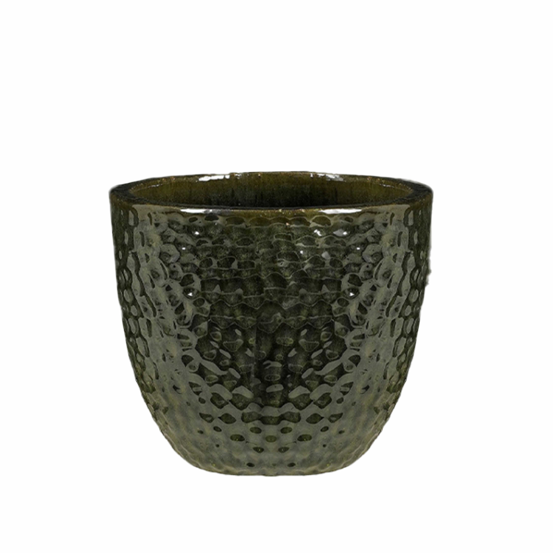 Vulcano Round Pot - Dark Green