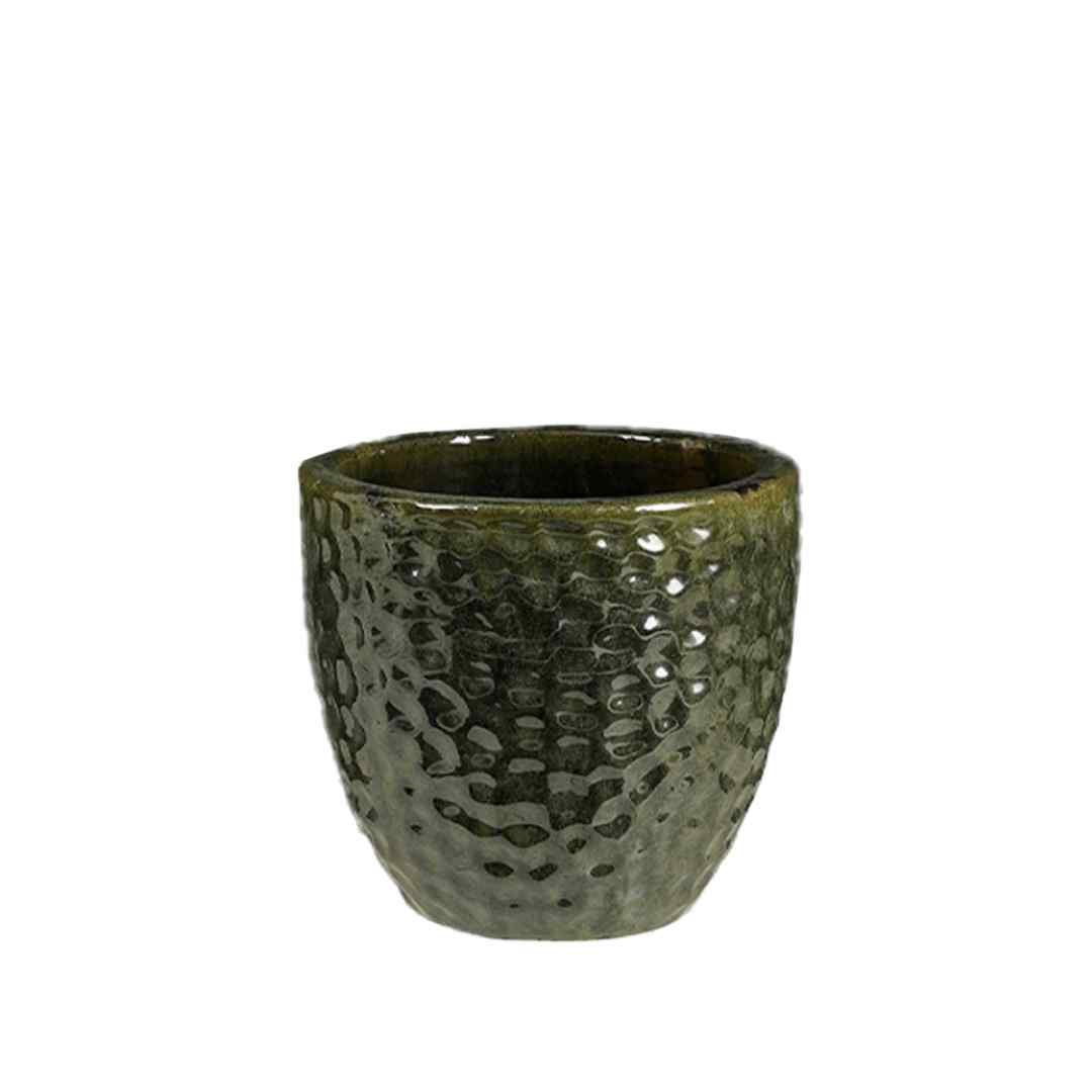 Vulcano Round Pot - Dark Green