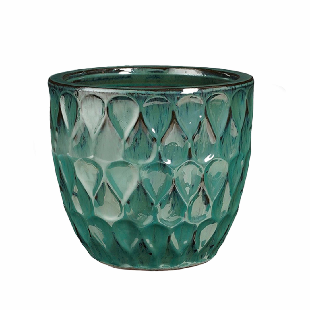 Nevis Round Pot - Turquoise