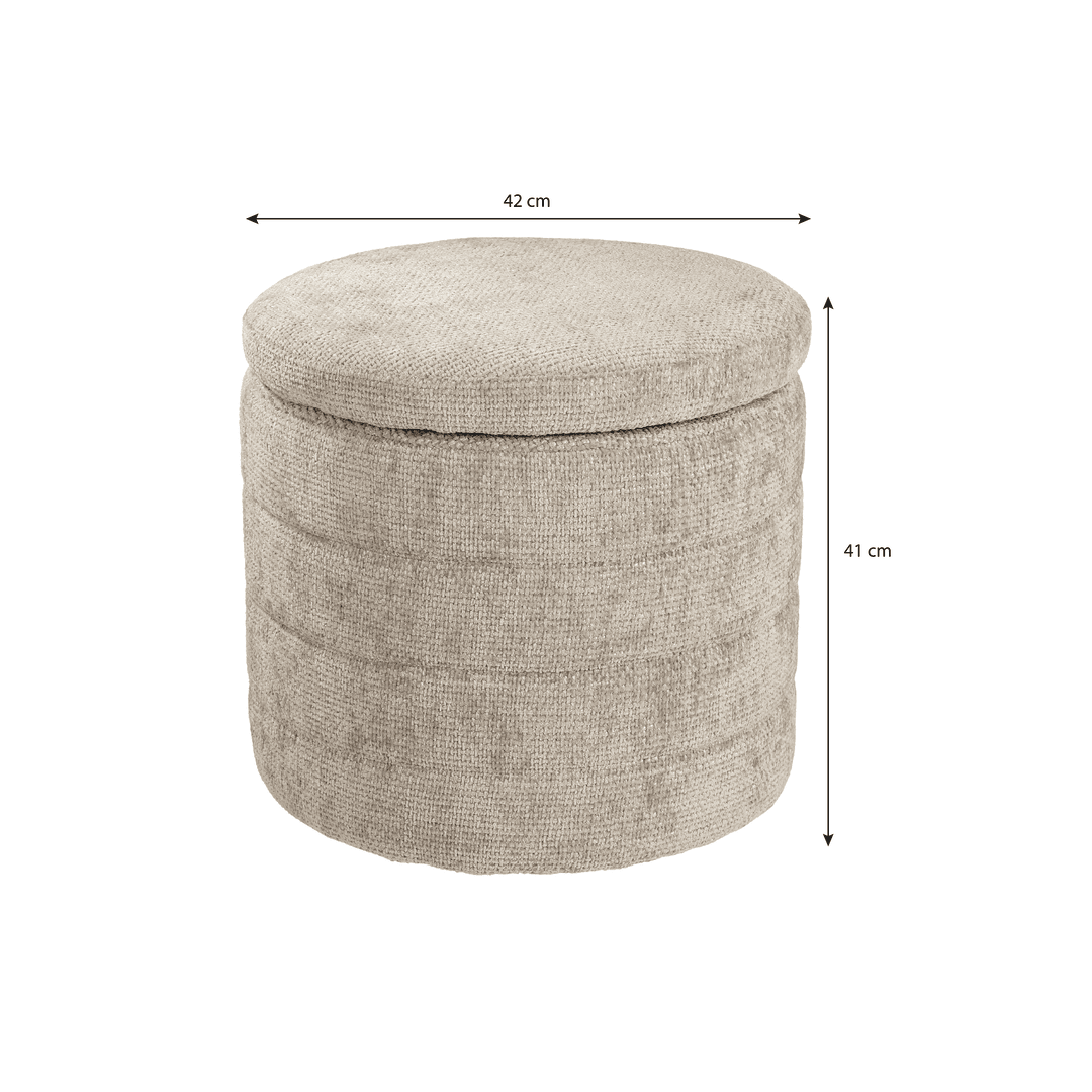 Storage Pouffe - Light Grey