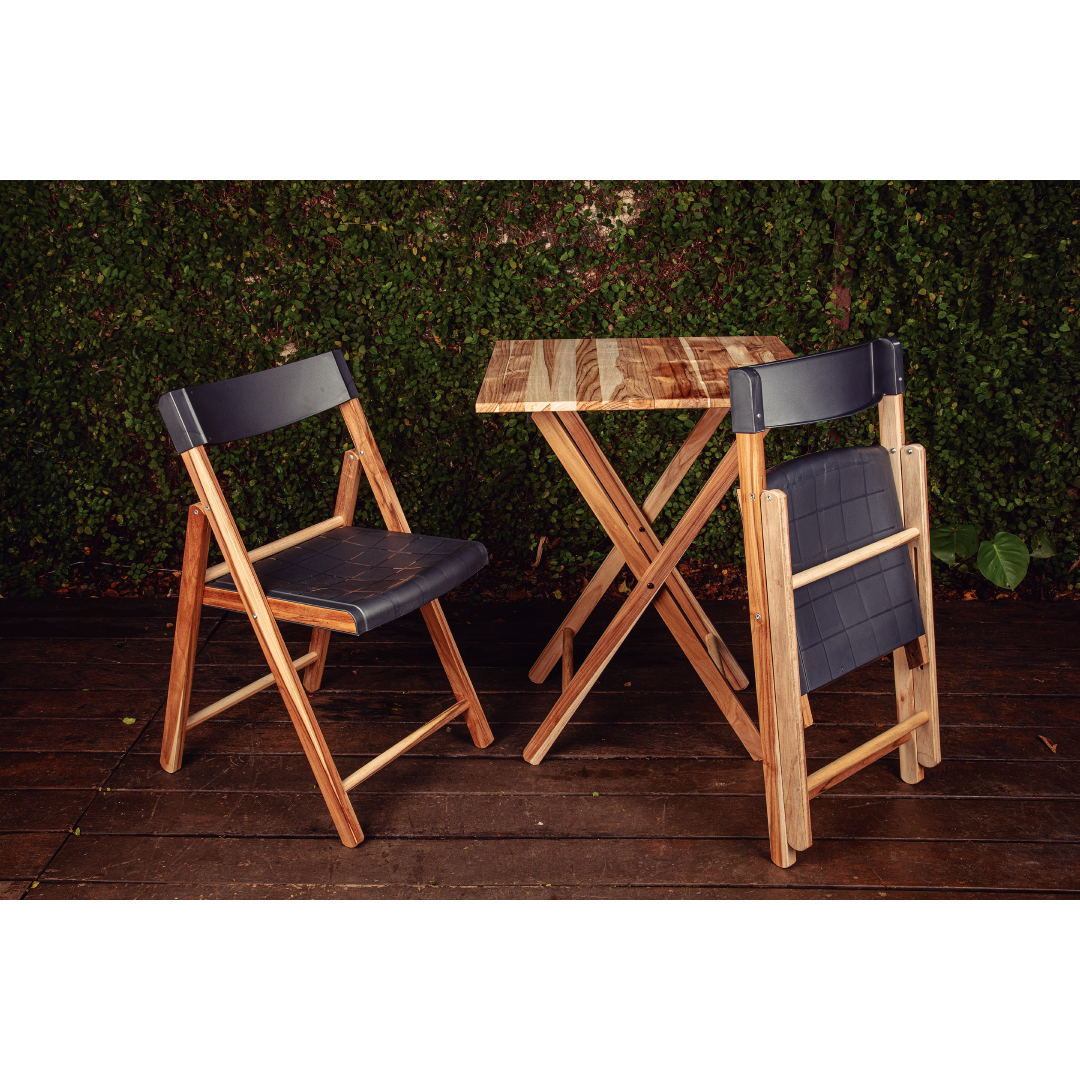 Potenza Foldable Chair in Brazilian Itauba Wood - Graphite