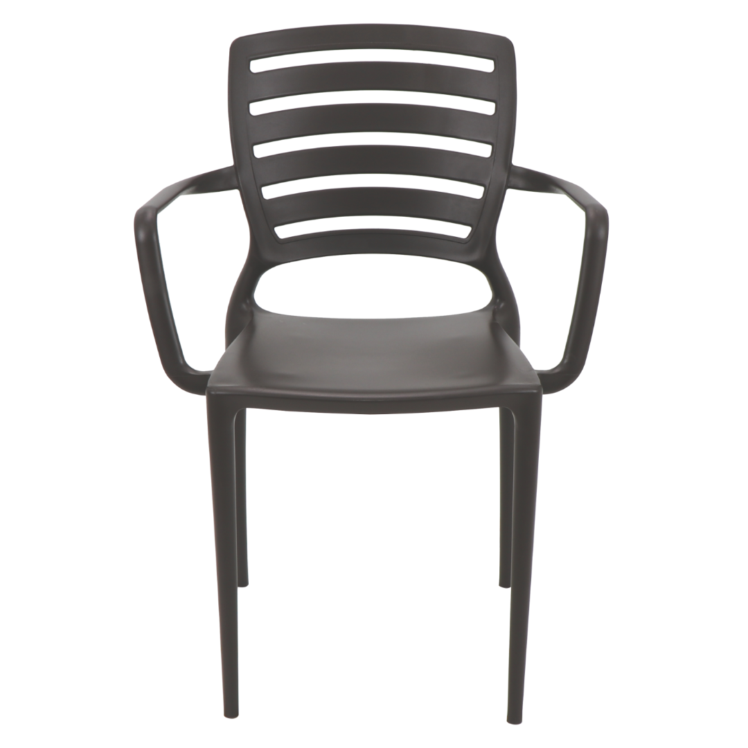 Sofia Armchair Holed Backrest - Dark Brown
