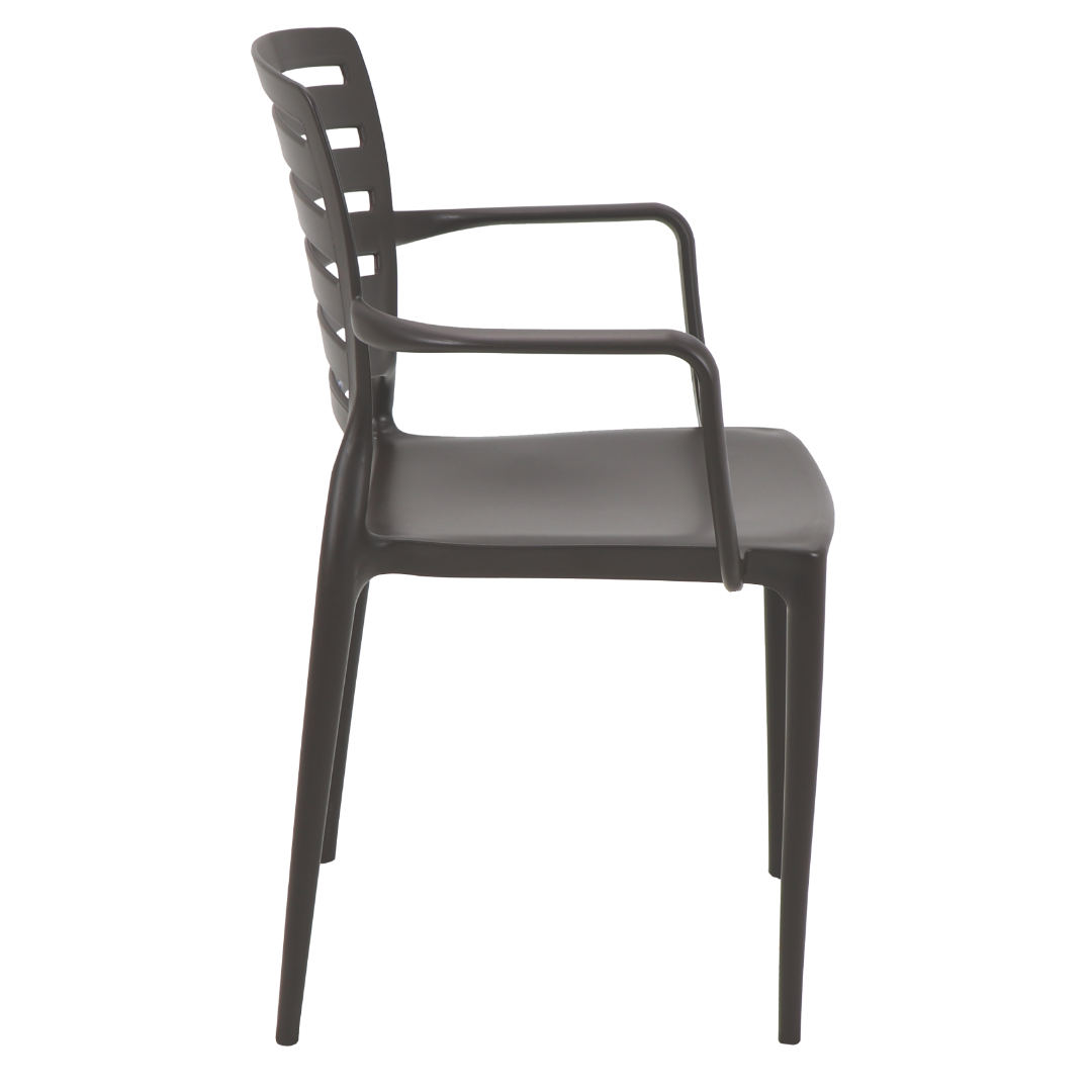 Sofia Armchair Holed Backrest - Dark Brown