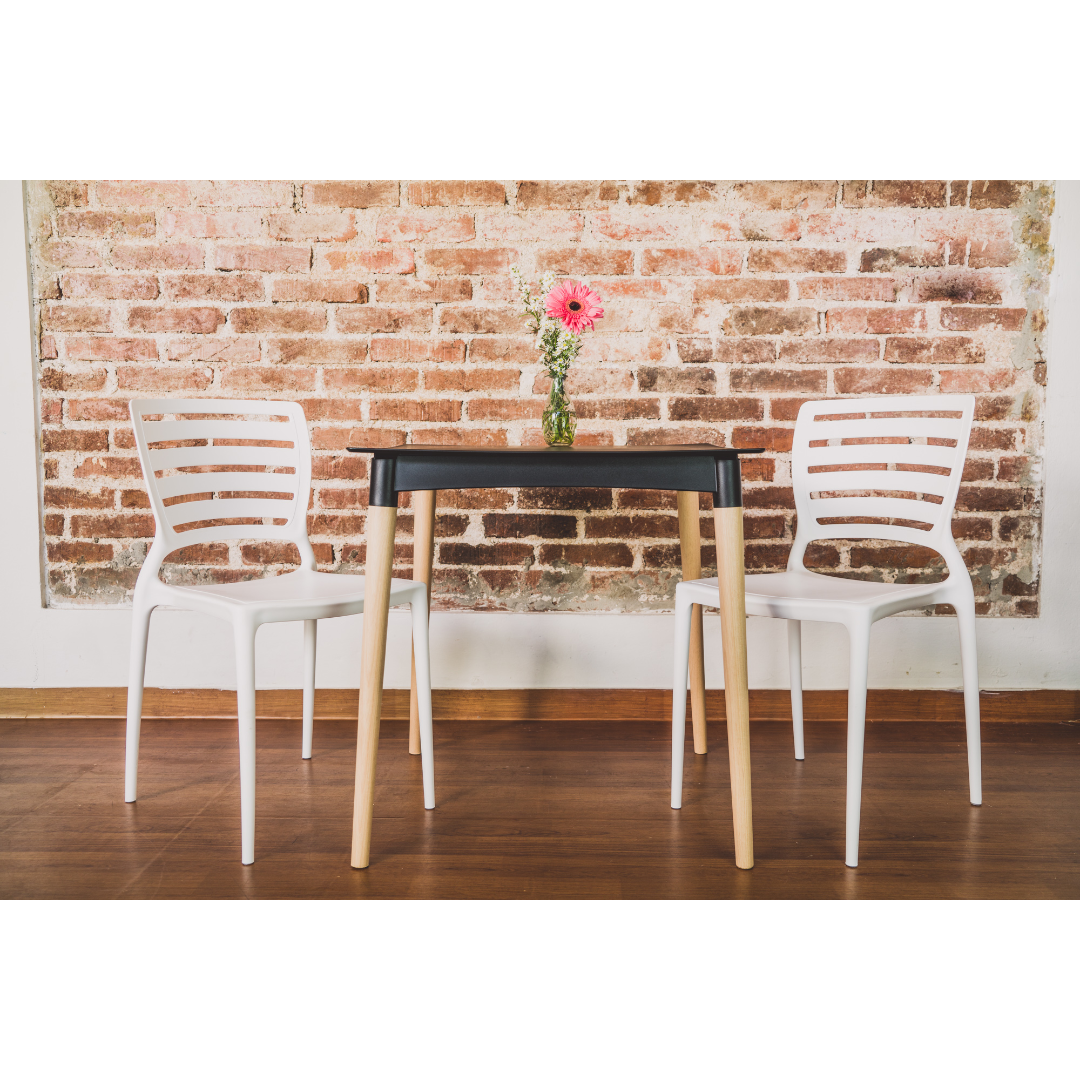 Sofia Chair Horizontal Backrest - White