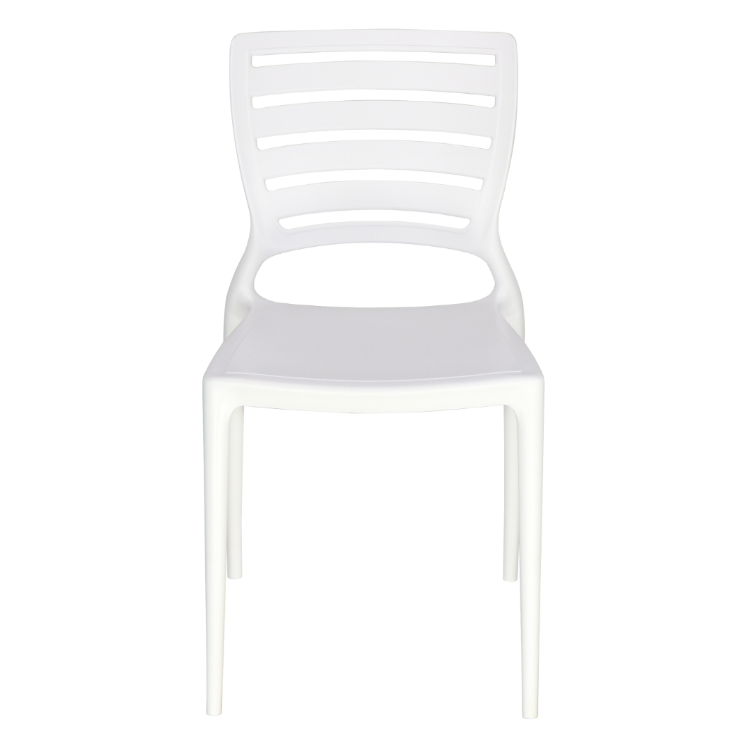 Sofia Chair Horizontal Backrest - White