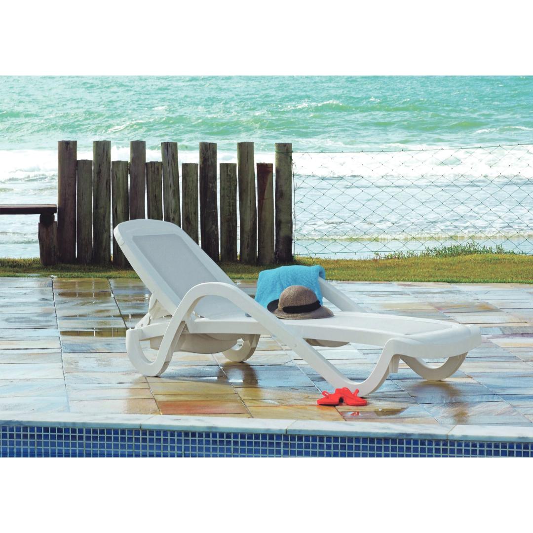 Cancun Sun Lounger - White/Grey