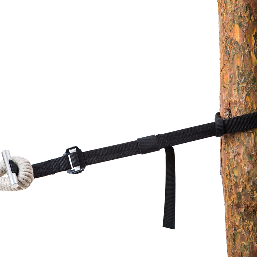 T-Strap With Aluminum Hook For Outdoor Hammock - Black