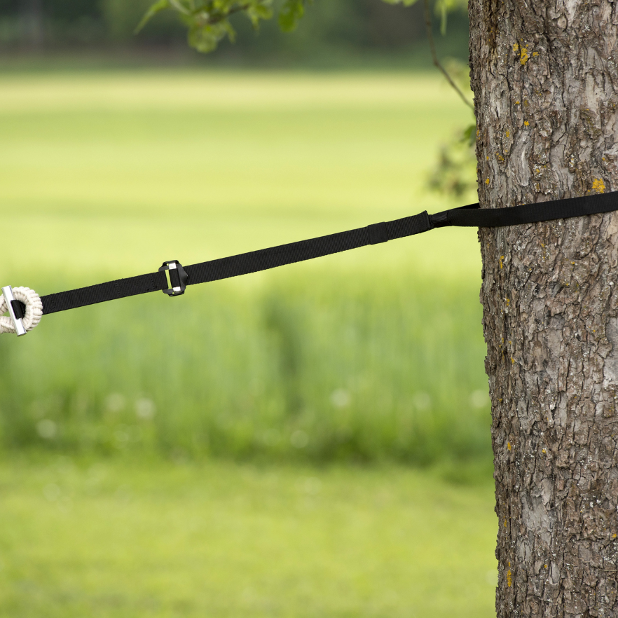 T-Strap With Aluminum Hook For Outdoor Hammock - Black