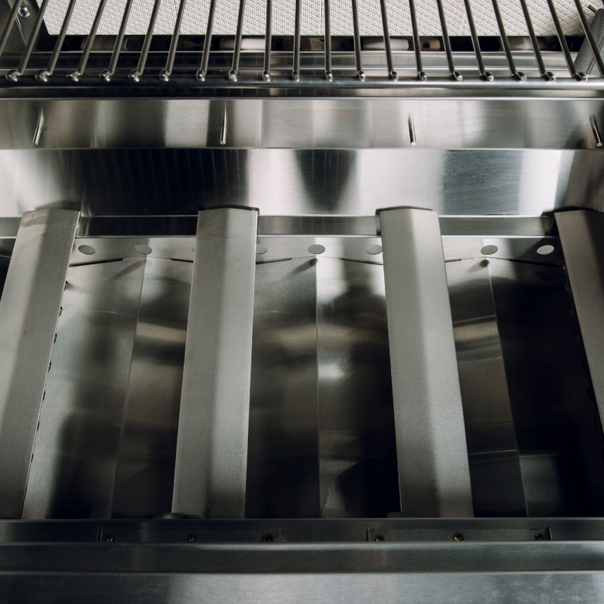 Freestanding 4 Burner Gas Grill With Infrared Side Burner With Stainless Steel Rotisseries