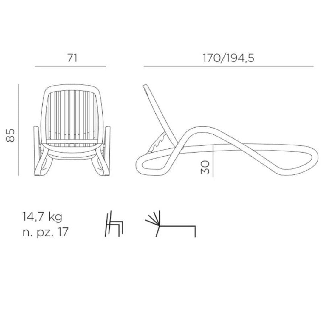 Eden Bianco Sunlounger - White