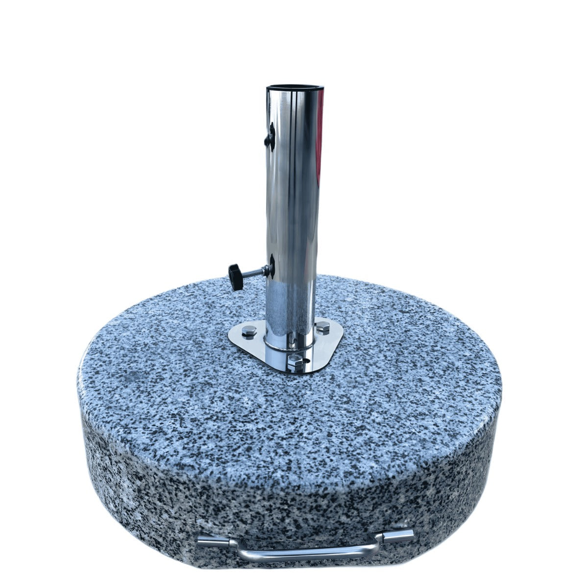 60Kg Round Granite Umbrella Base With Wheels - Grey