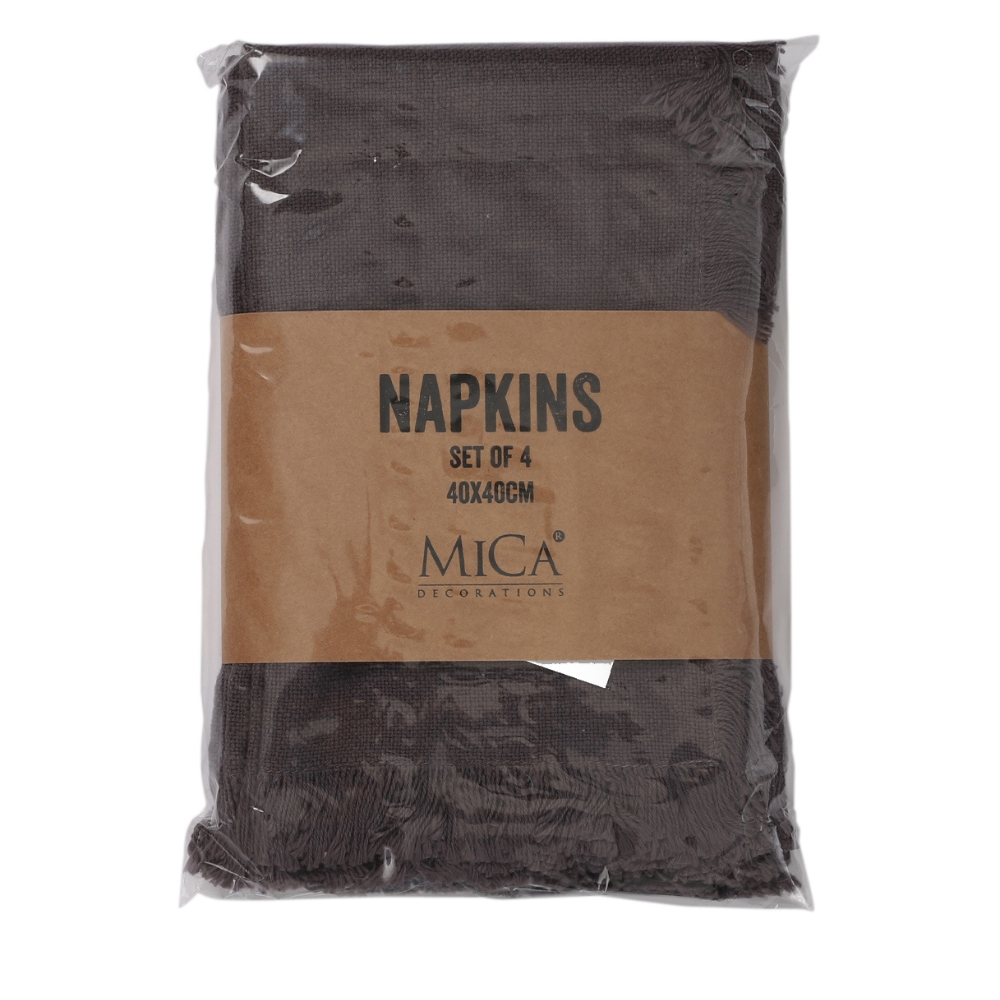 Xavie Napkin Grey Set Of 4 - Grey