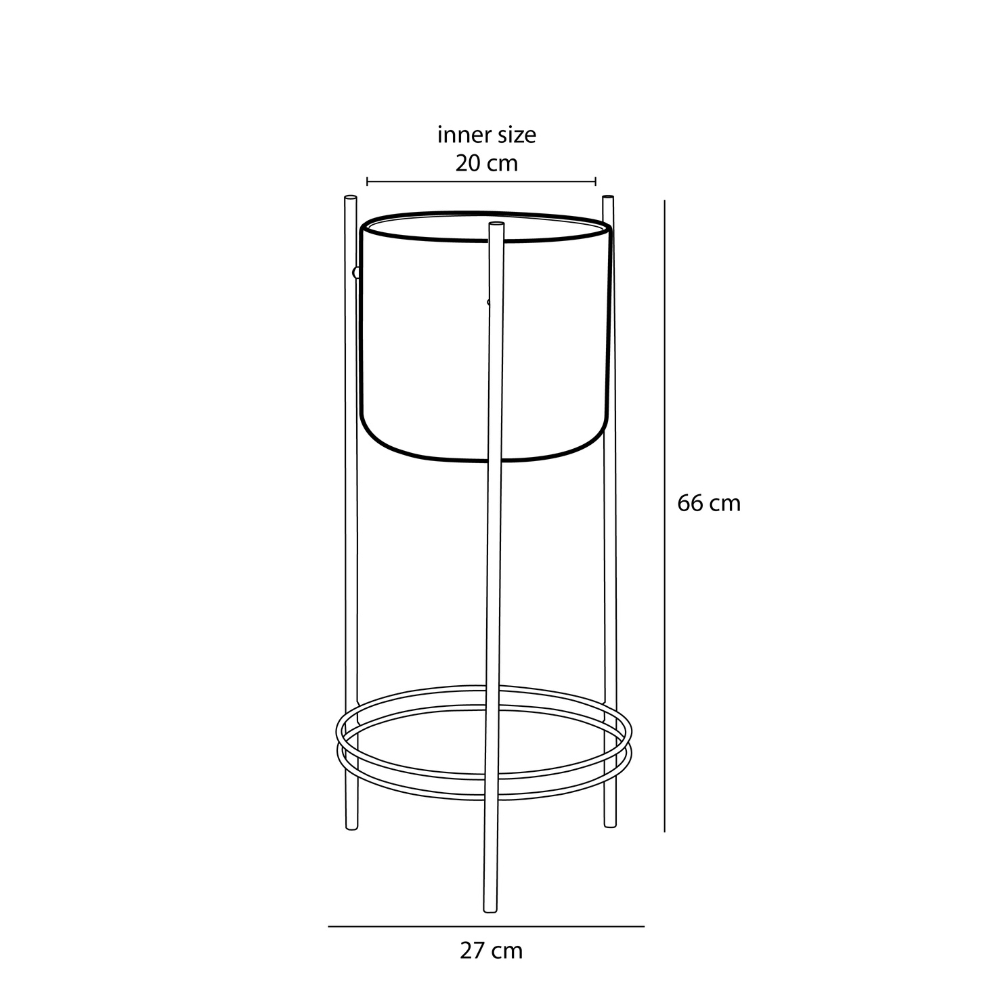 Sverre Pot For Plants On Stand - Black