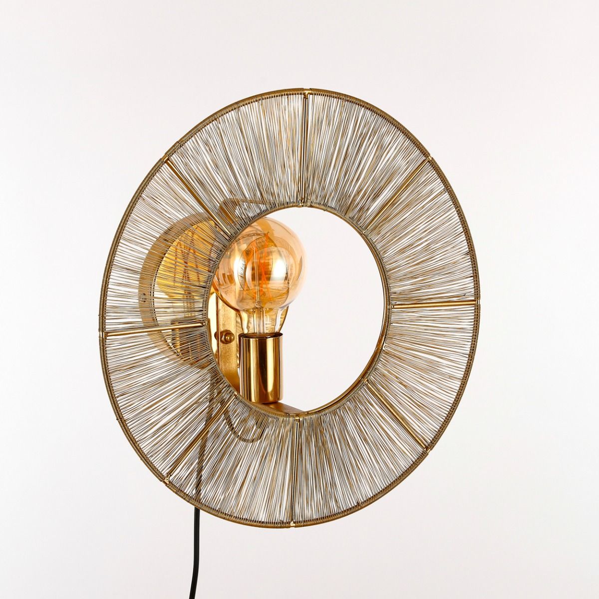 Bodil Modern Outdoor Round Wall Lamp Made Of Iron-Brown