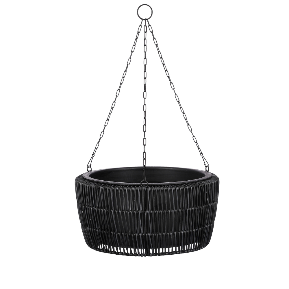 Peta Outdoor Hanging Pot Planter - Black