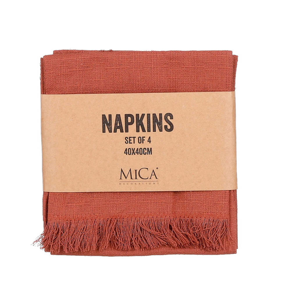 Villia Table Napkin Set of 4 - Dark Brown