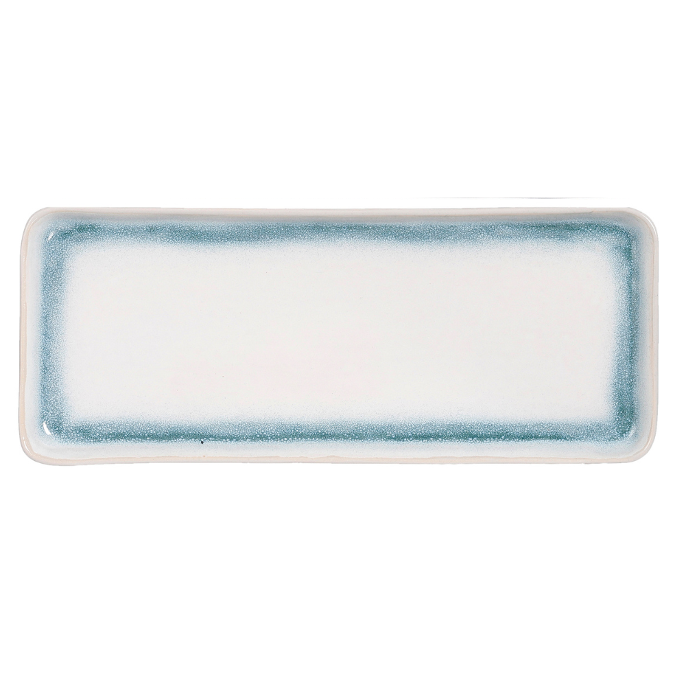 Tanzi Rectangular Ceramic Plate-Shades of Blue