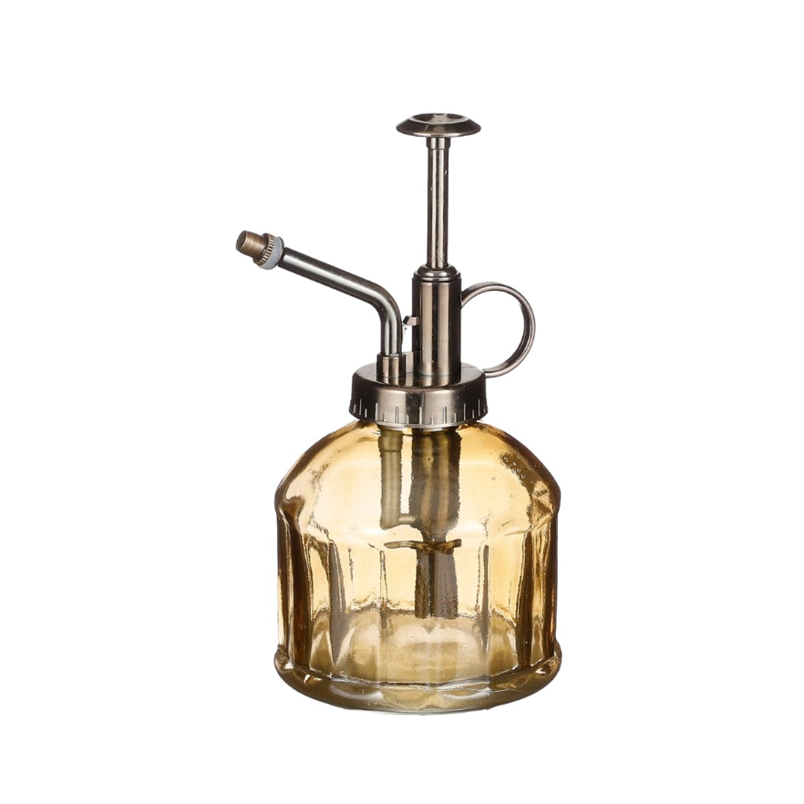 Vintage Glass Plant Spray Bottle Yellow