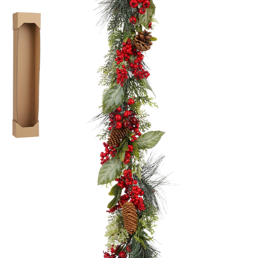Grando Christmas Garland With Pine And Berries-Red