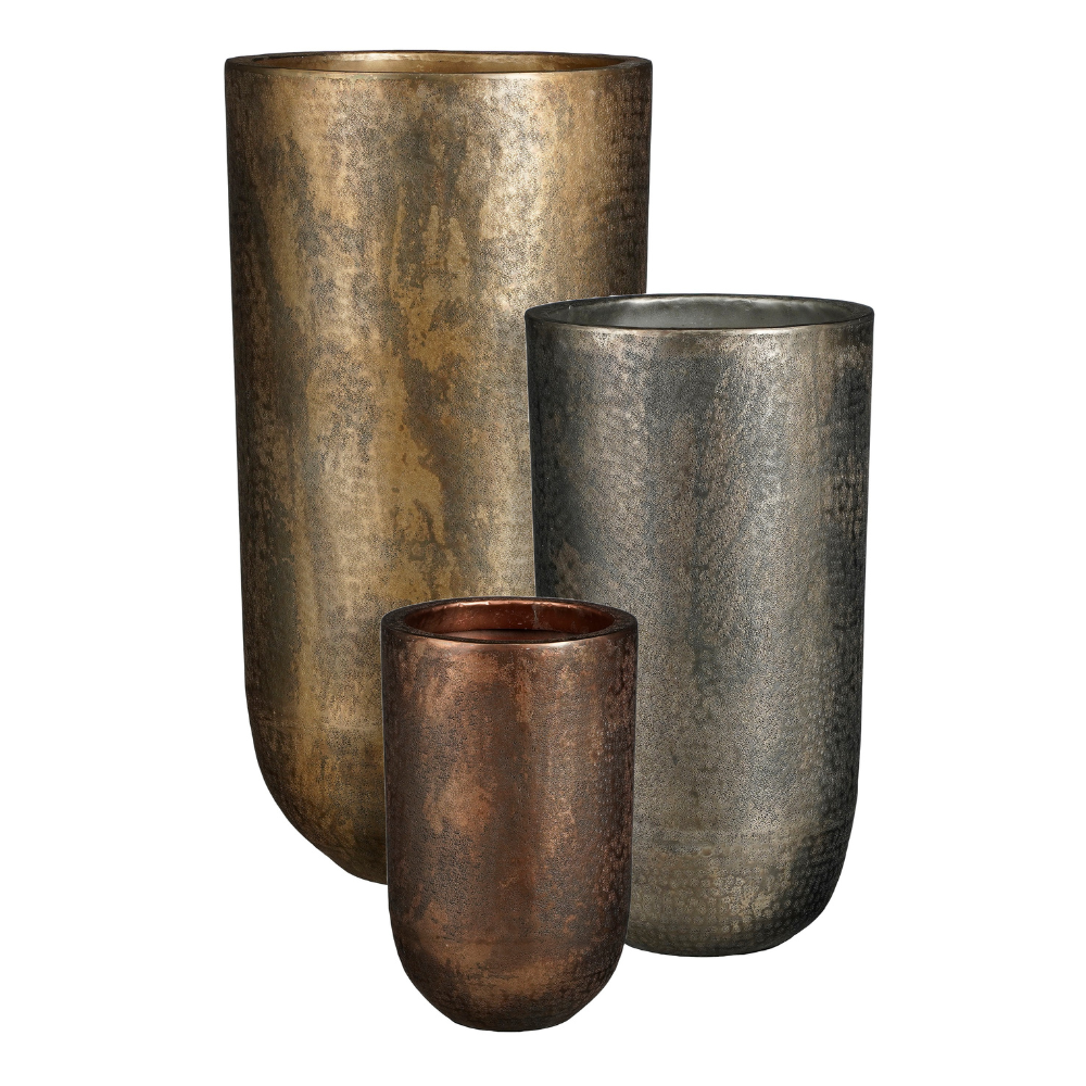 Gibson Round Aluminum Pot (L) - Gold