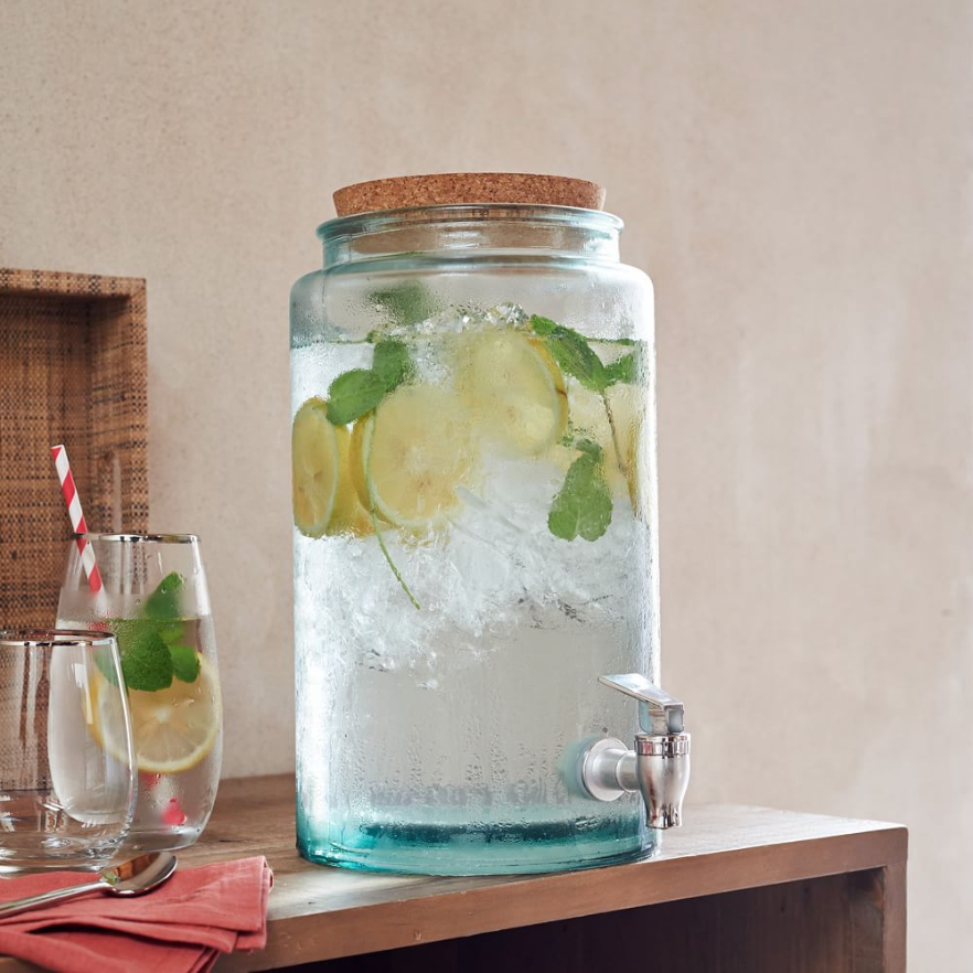 Lemonade Tap Recycled Glass Jar