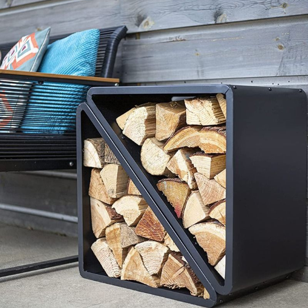 Madeira Wooden Log Store-Black