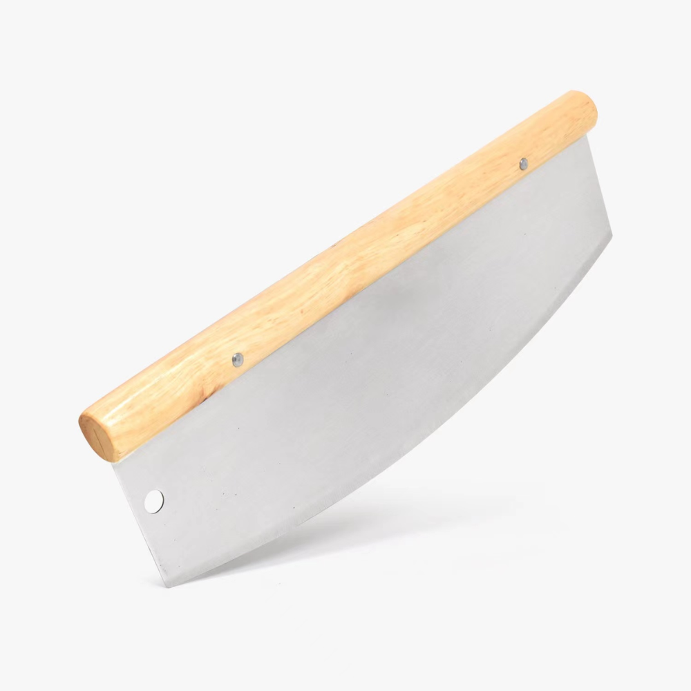 Long Pizza Cutter Wood & Stainless steel