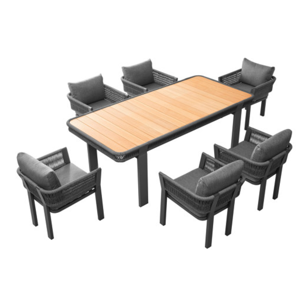 Borromeo Dining Set 6 Seater-Black