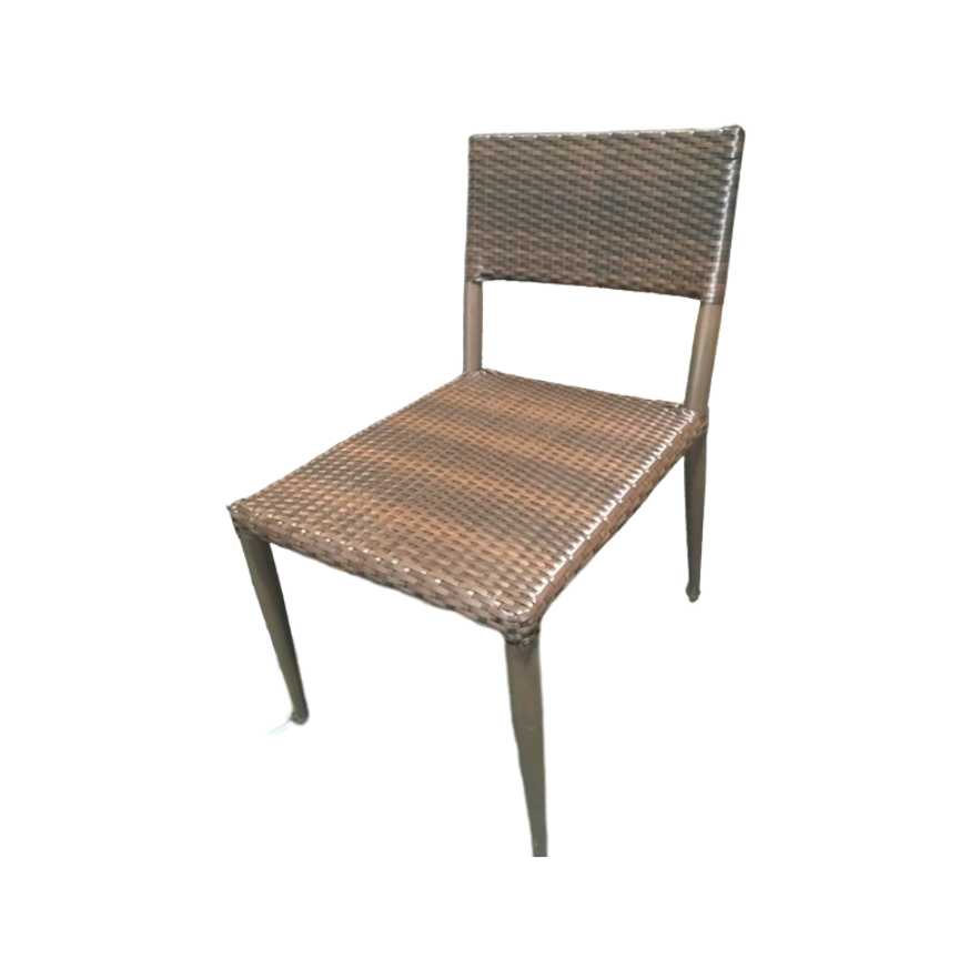 Rattan Dining Armless Chair Brown