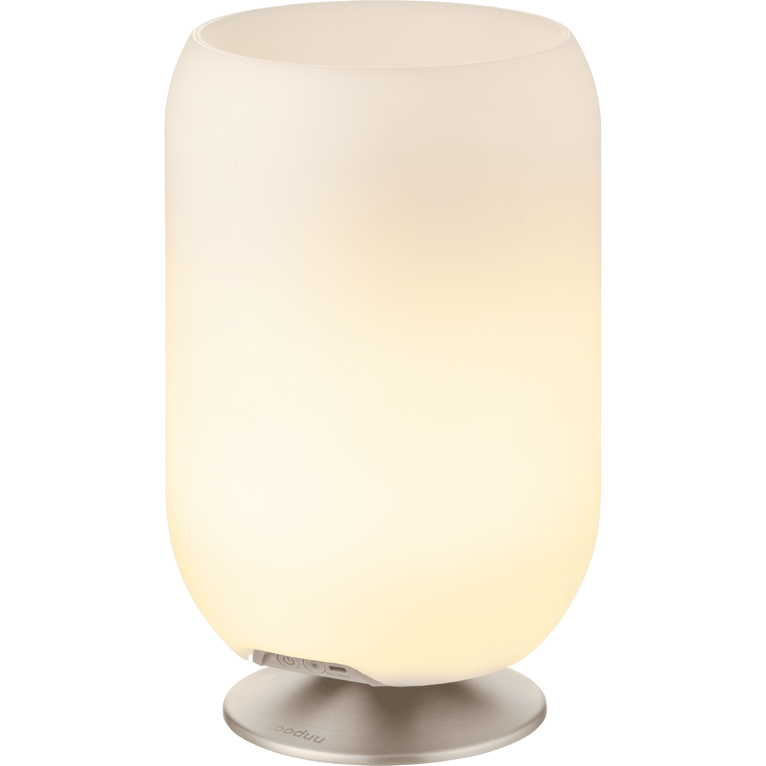 Atmos Brushed Silver Lamp with Drink Holder & Bluetooth Speaker