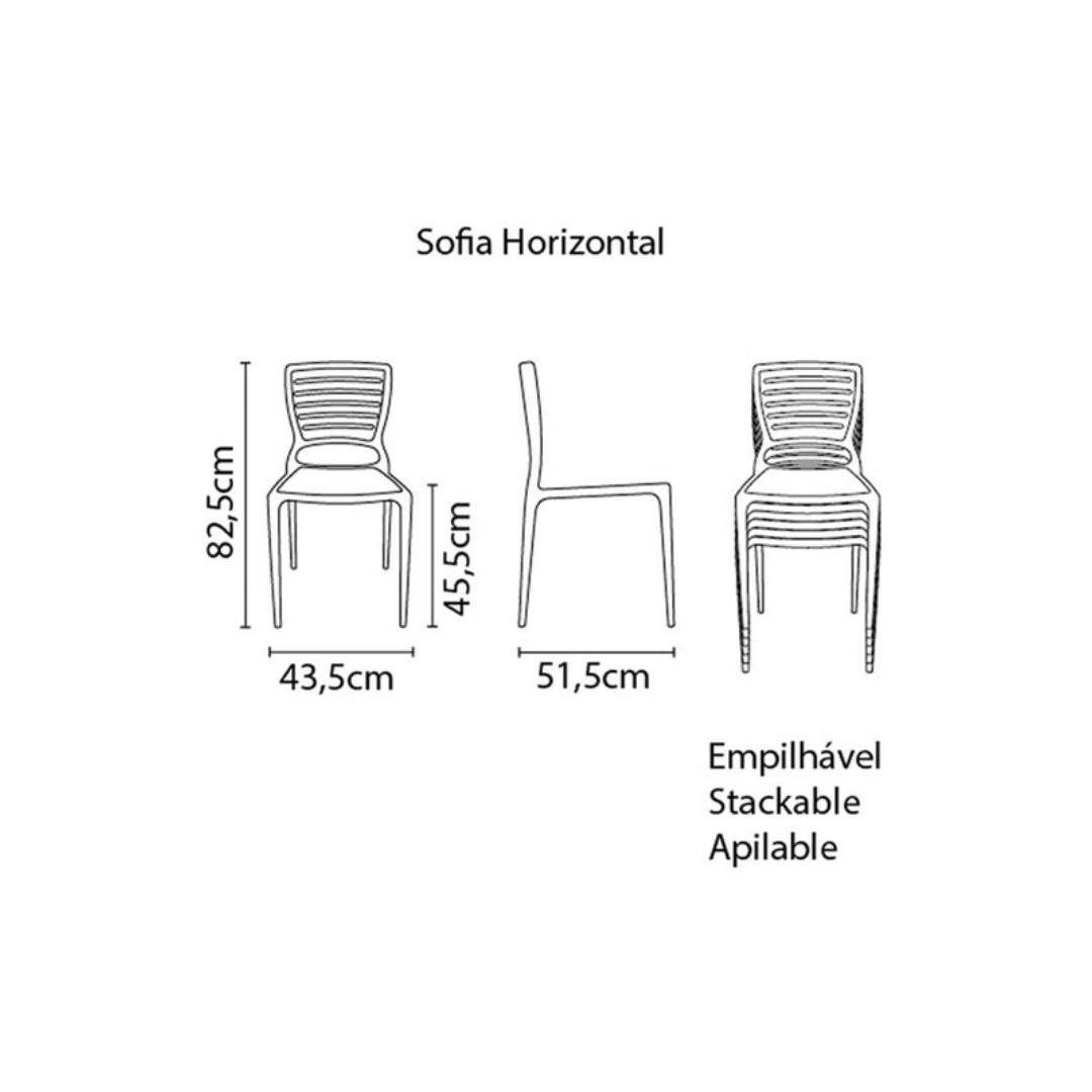 Sofia Chair Horizontal Backrest - Graphite