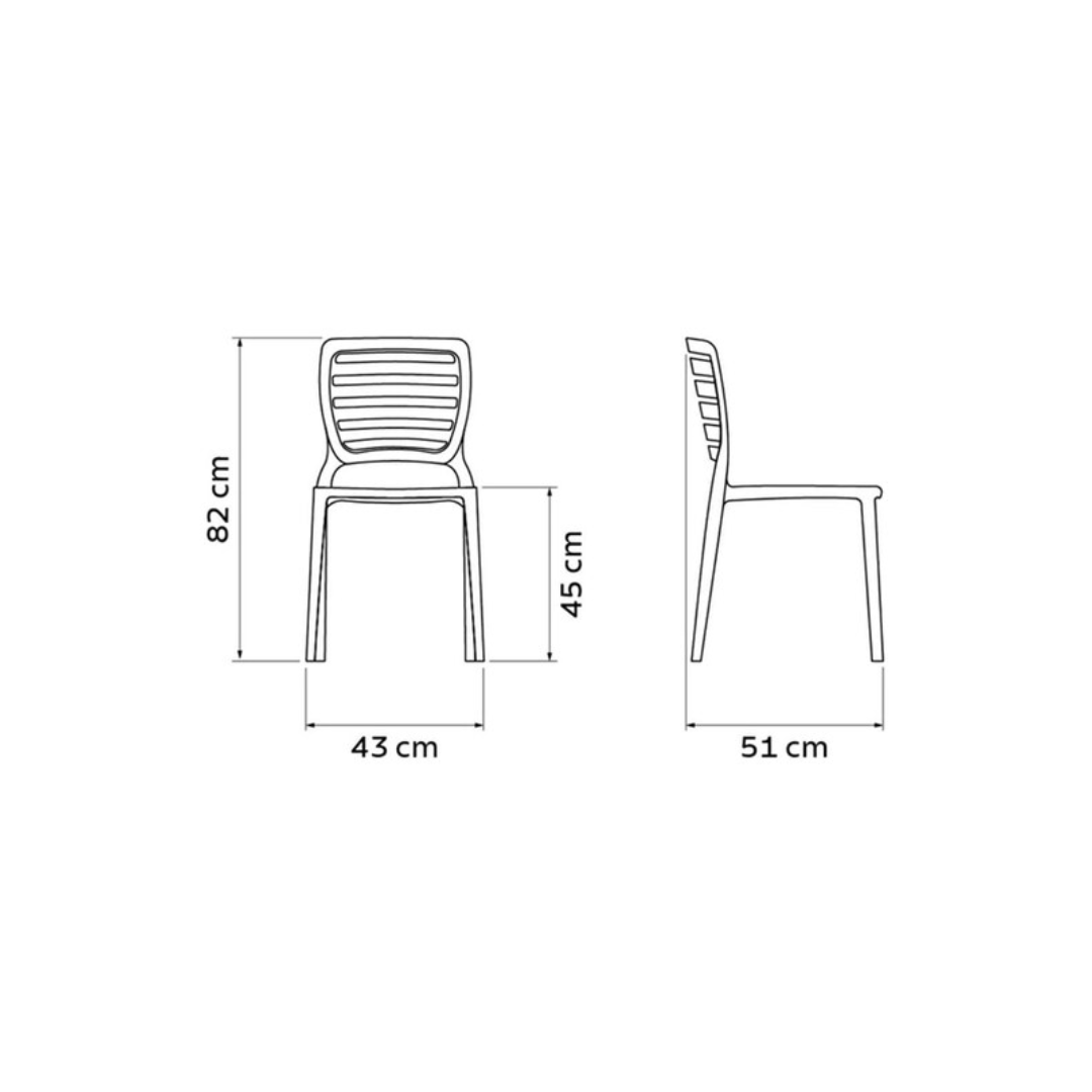 Sofia Chair Horizontal Backrest - Taupe