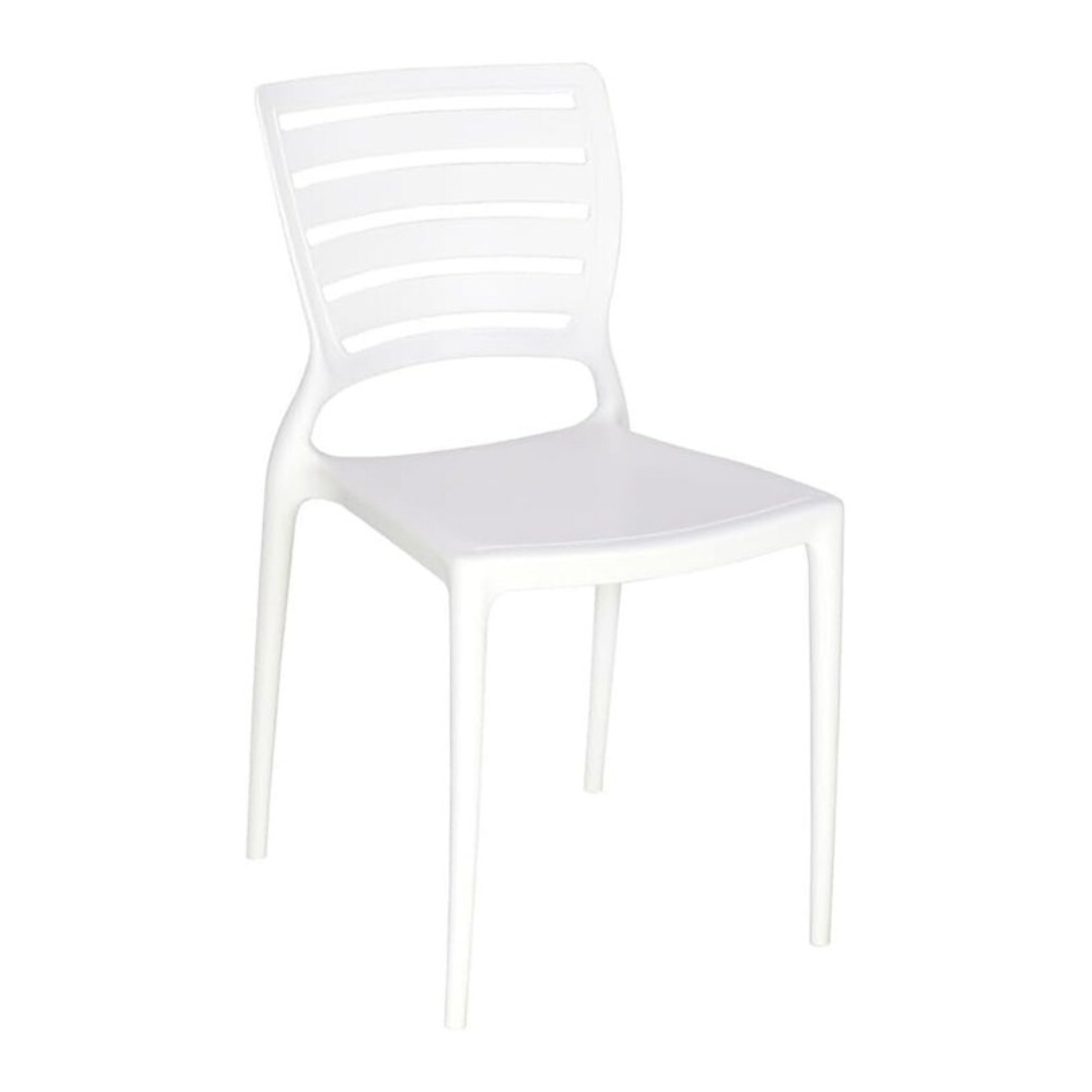 Sofia Chair Horizontal Backrest - White