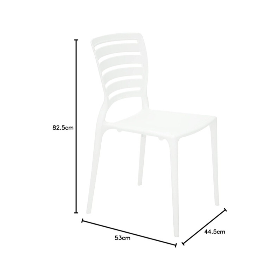 Sofia Chair Horizontal Backrest - White
