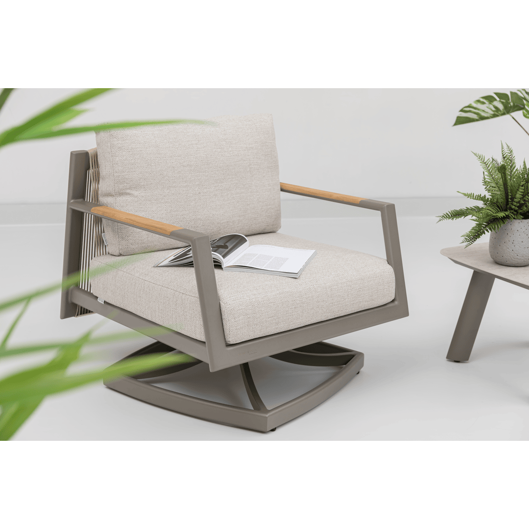 Pioneer 2-Seater Swivel Chair Set - Champagne