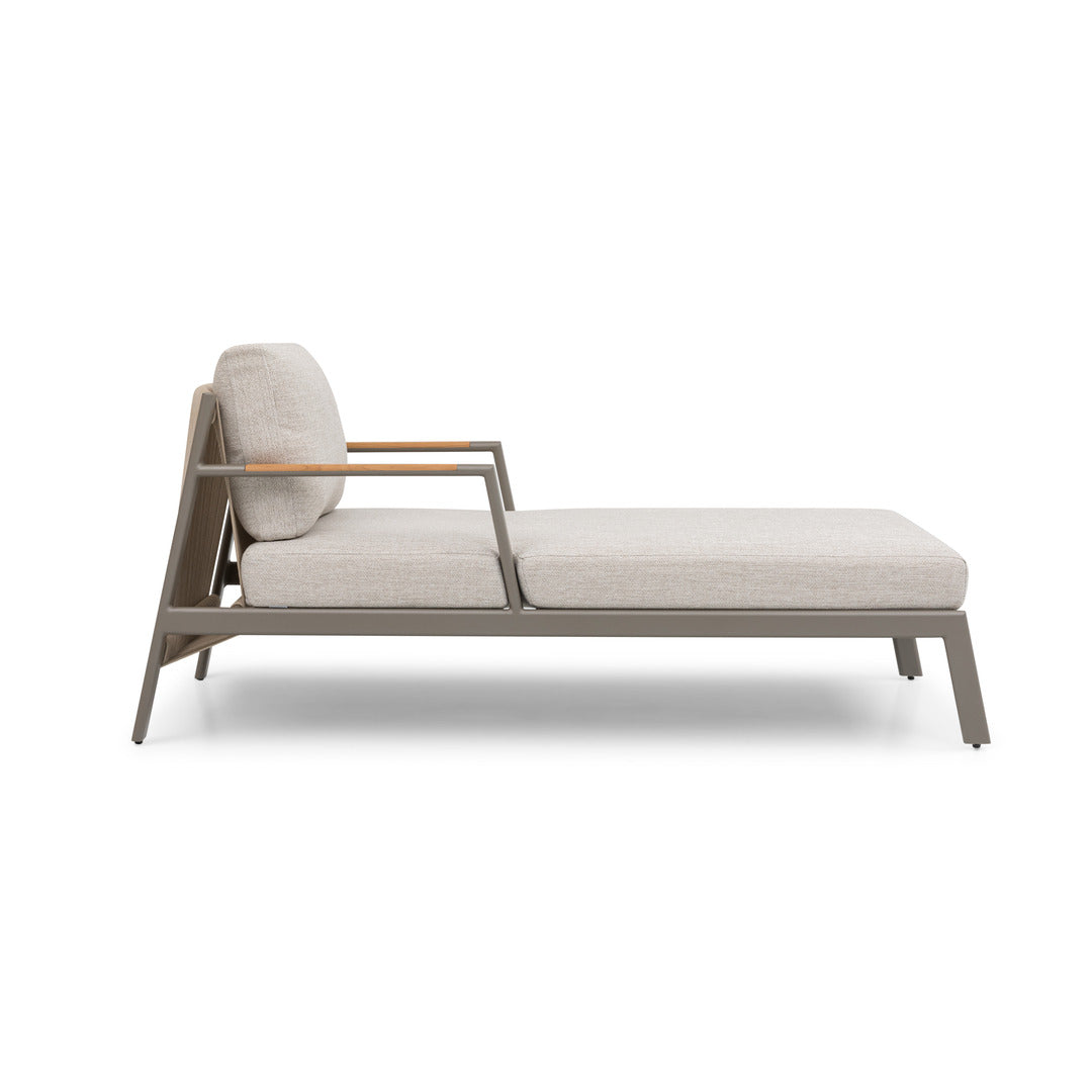 Pioneer Sun Lounger with Armrest-Champagne