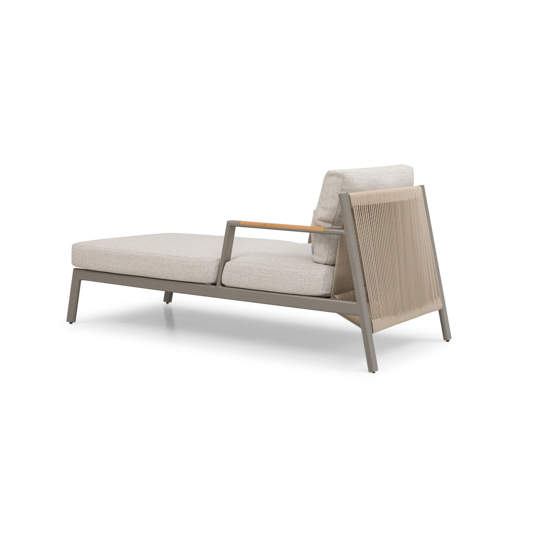 Pioneer Sun Lounger with Armrest-Champagne