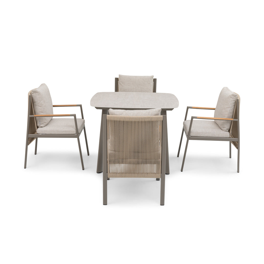Pioneer 4-Seater Dining Set - Champagne