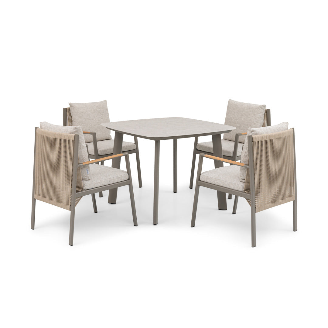 Pioneer 4-Seater Dining Set - Champagne