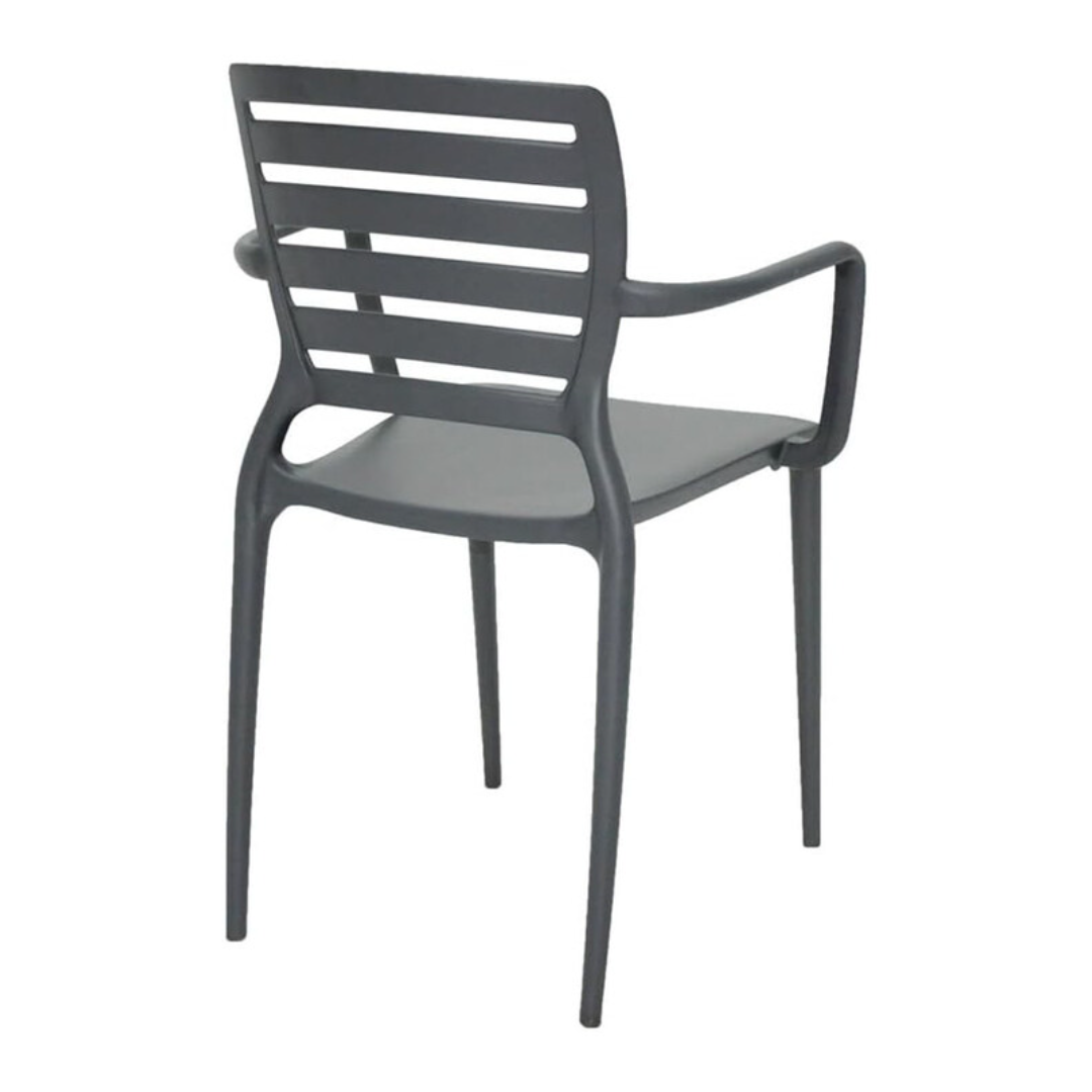 Sofia Armchair Holed Backrest - Graphite