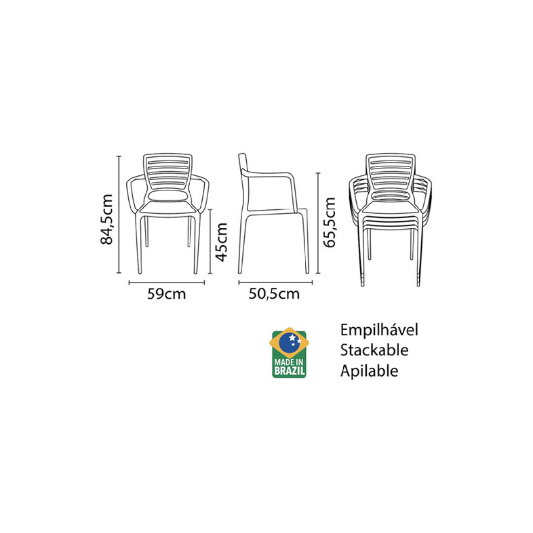 Sofia Armchair Holed Backrest - Graphite